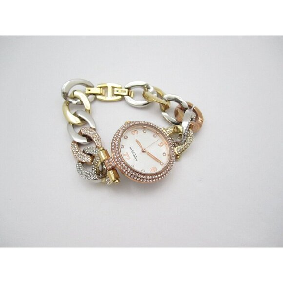 Women Akribos XXIV Crystal Quartz 27mm Analog Round Watch (G705) "New Battery" - Picture 7 of 8